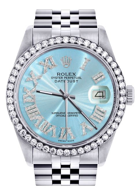 light blue rolex|rolex with light blue face.